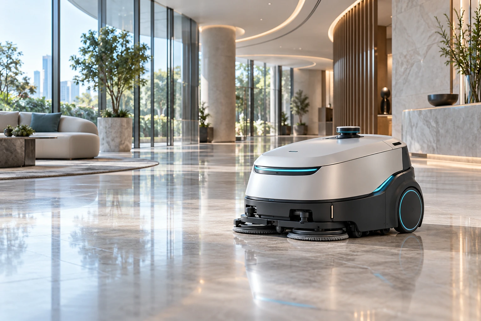 Concept illustration of robotics for a contemporary residential building